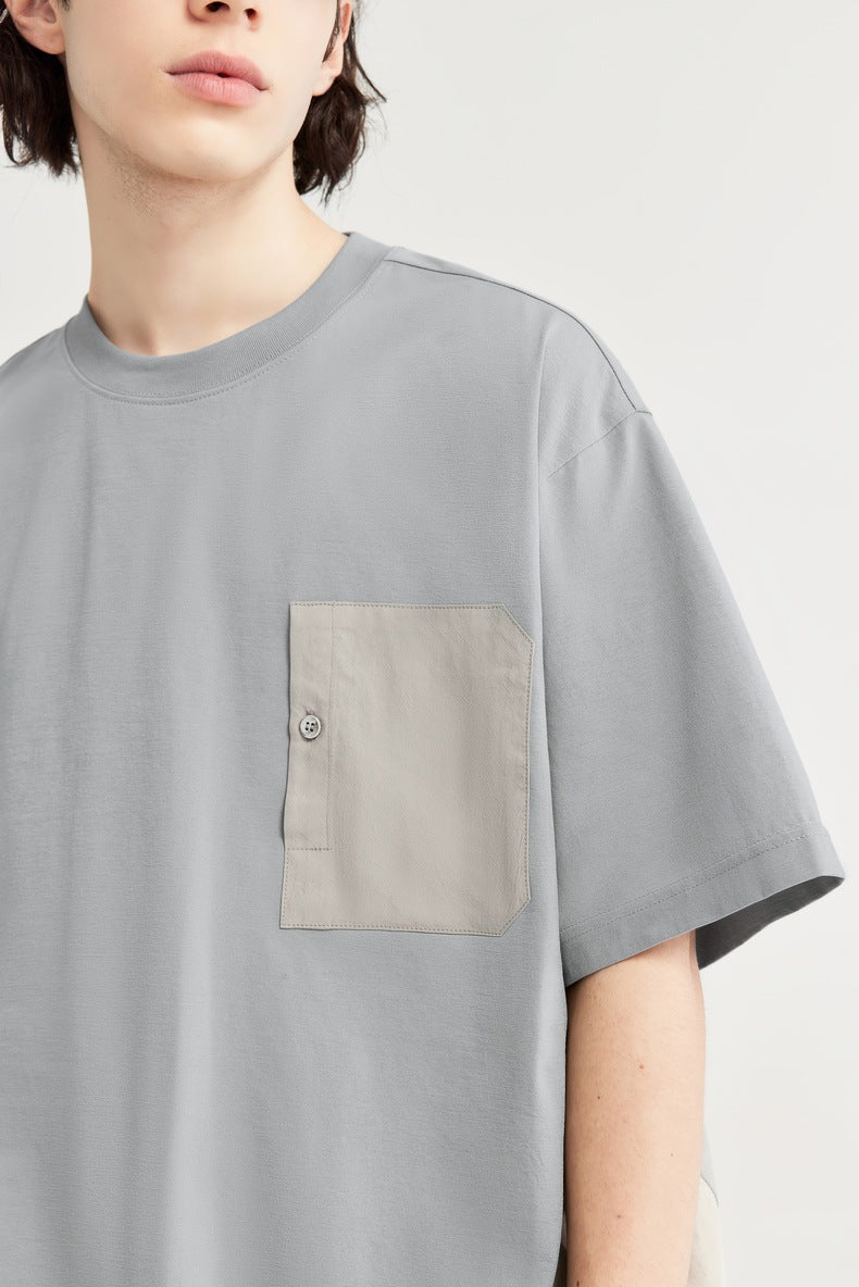 T-shirt minimaliste oversize – Streetwear tendance avec poche utilitaire