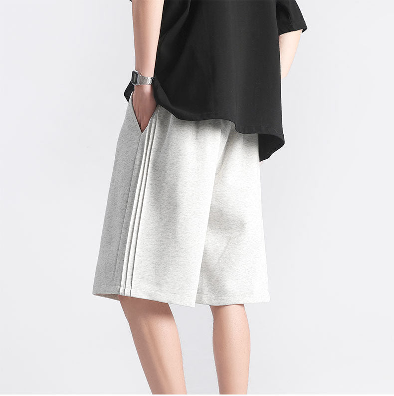 Side-Pleated Versatile Loose Track Shorts – Stylish & Comfortable for Any Activity