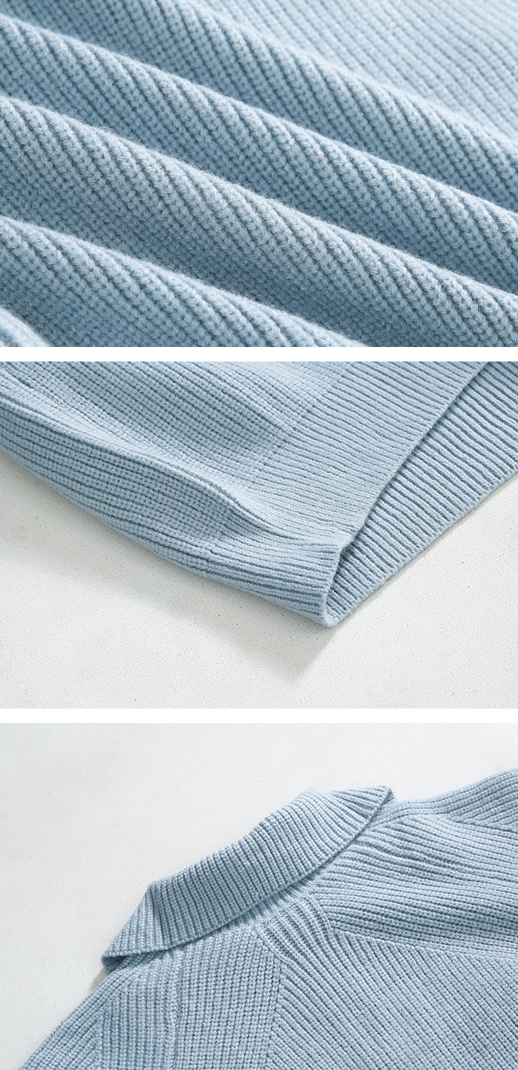 Suéter de punto de cuello alto para hombre: estilo casual, cálido y con media cremallera