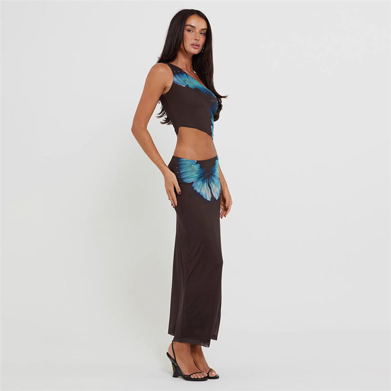 Women’s butterfly print outfit
Two-piece maxi skirt set
Asymmetrical crop top set
Trendy summer co-ord
Sexy vacation outfit
Clubwear fashion for women
Statement print two-piece