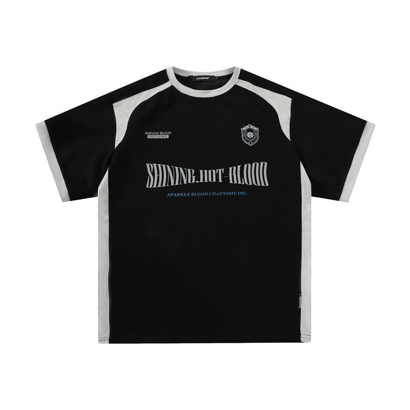 Men’s Athletic Streetwear T-Shirt – "Shining Hot Blood" Sports-Inspired Tee