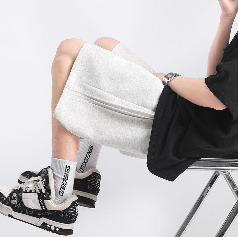 Side-Pleated Versatile Loose Track Shorts – Stylish & Comfortable for Any Activity