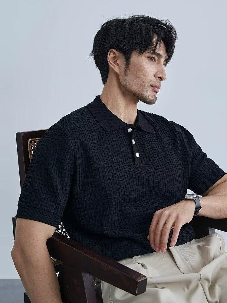 Polo en tricot Old Money – Mode rétro classique pour homme