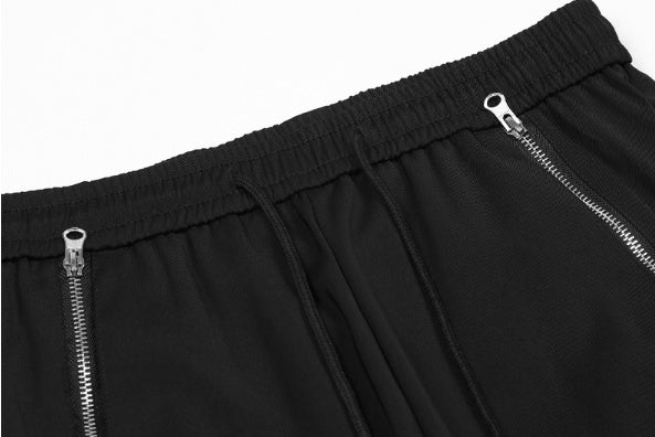 Pantalones deportivos negros con estampado de leopardo para hombre - Pantalones deportivos de estilo urbano