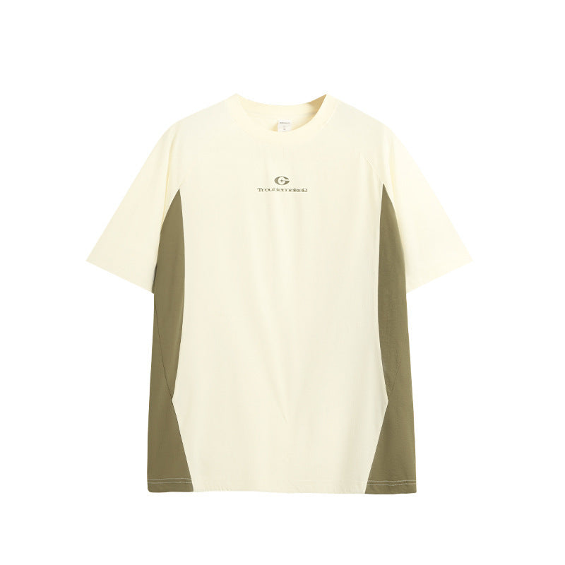 Unisex Oversized Streetwear T-Shirt – Trendy Contrast Panel Loose Fit Tee
