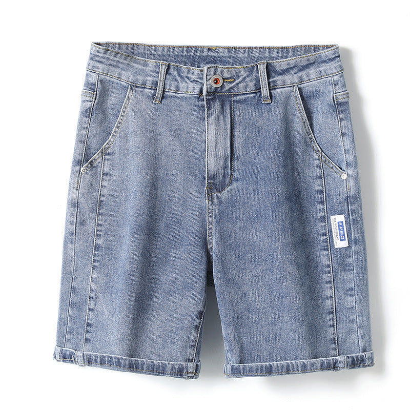Shorts vaqueros rectos de estilo urbano para hombre: modernos y cómodos para el día a día.
