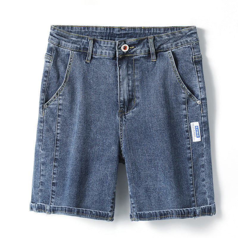 Shorts vaqueros rectos de estilo urbano para hombre: modernos y cómodos para el día a día.