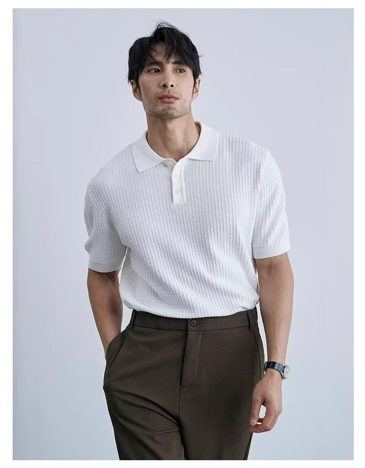 Old Money Knit Polo
White Knit Polo Shirt
Vintage Textured Polo
Classic Men's Polo Shirt
Luxury Minimalist Fashion
Preppy Summer Polo
Smart Casual Knitwear