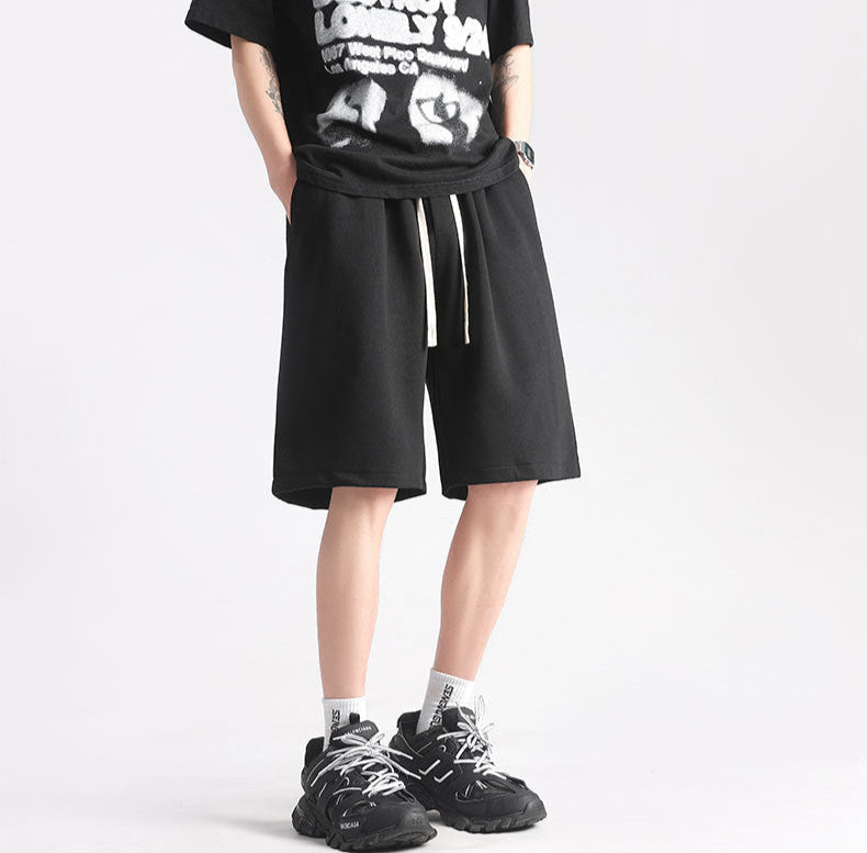 Side-Pleated Versatile Loose Track Shorts – Stylish & Comfortable for Any Activity