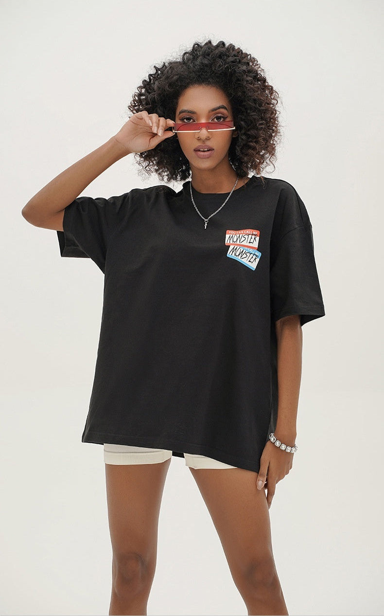 Oversized streetwear T-shirt
Unisex graphic tee
Trendy street fashion
Hip-hop style T-shirt
Casual urban wear