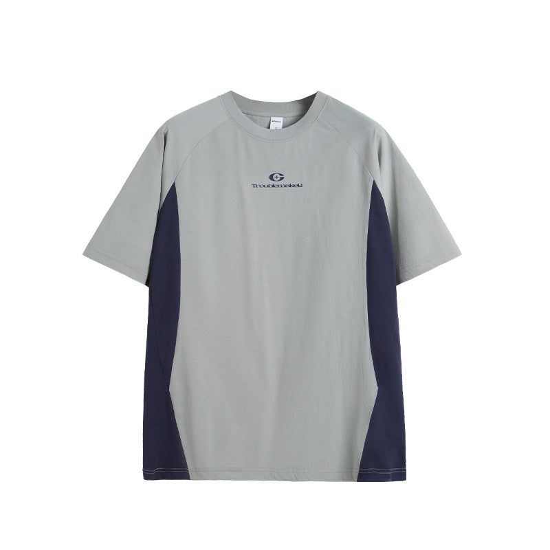 Unisex Oversized Streetwear T-Shirt – Trendy Contrast Panel Loose Fit Tee