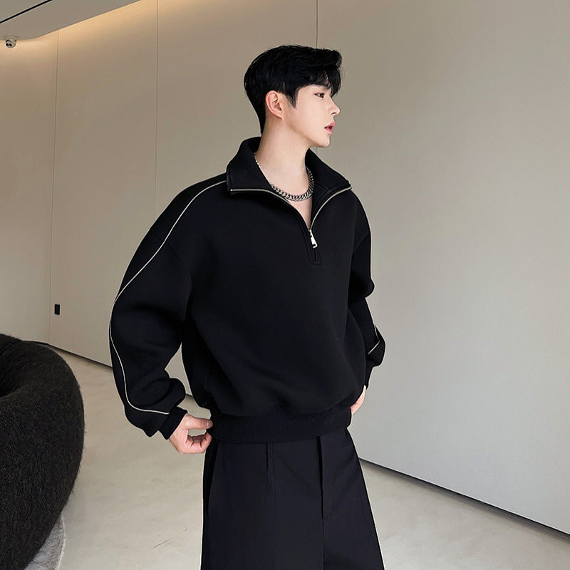 Men’s air layer sweater,
Contrast color stitching sweater,
Mosaic stand collar sweater,
Stylish men’s stand collar sweater,
Men’s lightweight sweater,
Unique color contrast sweater,
Men’s trendy mosaic sweater, Casual men’s sweater, Versatile men's knitwear,
Fashion-forward stand collar sweater,
Men’s color-blocking sweater,
Stand collar design sweater,