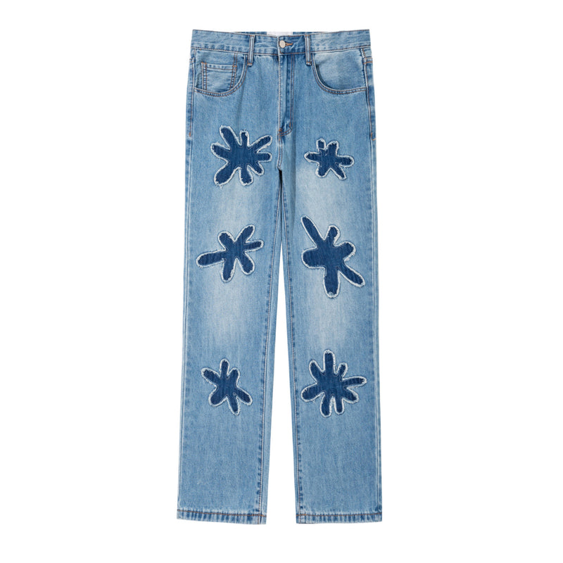 Men's denim jeans,
Light blue jeans.
Baggy denim,
Streetwear jeans,
Relaxed fit trousers,
Oversized jeans,
Vintage wash denim,
Star patch jeans,
Applique patchwork denim,
Artistic patch jeans,
Men's casual trousers,
Urban style jeans,
Graphic detail denim,
Men's light wash jeans,
Baggy fit streetwear,
Star applique trousers,
Trendy men's denim,
Relaxed fit patch pants,
Urban-inspired jeans,
Men's oversized trousers,
Fashionable men's jeans,
Bold streetwear style,
High-quality baggy denim,