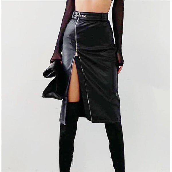 faux leather skirt, black slit skirt, high waist midi skirt, edgy leather skirt, vegan leather fashion, streetwear skirt, belted midi skirt, leather pencil skirt, party outfit women, trendy skirts 2025