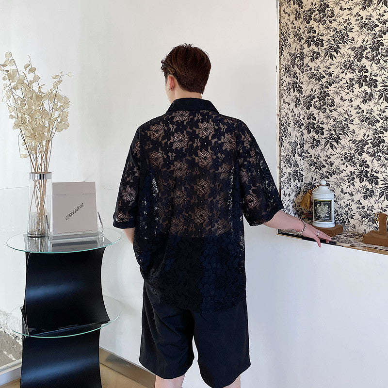 Men's Lace Shirt

Sheer Shirt Men

Summer Men's Fashion

Men's Festival Clothing

Transparent Shirt for Men

Floral Lace Shirt

Oversized Men's Shirt

Lightweight Beach Shirt

Casual Streetwear Men

See-through Men's Top

Breathable Men's Shirt

Unique Men's Shirts