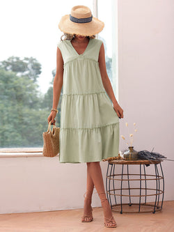 Sleeveless midi dress
Casual summer dress
Tiered A-line dress
Flowy midi dress
Lightweight vacation dress