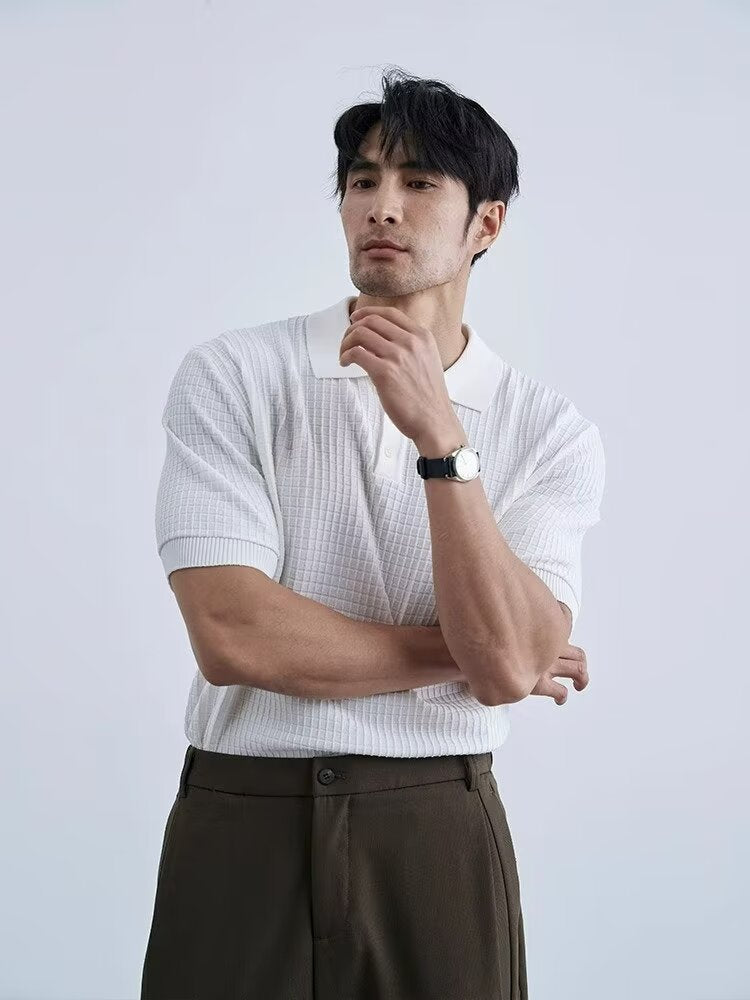 Old Money Knit Polo
White Knit Polo Shirt
Vintage Textured Polo
Classic Men's Polo Shirt
Luxury Minimalist Fashion
Preppy Summer Polo
Smart Casual Knitwear