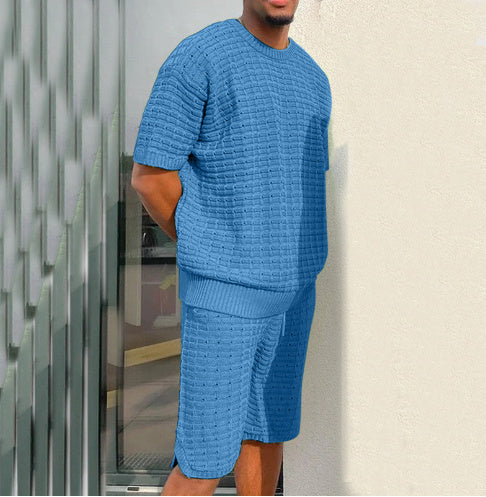 Men’s knit two-piece set
Summer casual outfit for men
Short-sleeve sweater set
Matching men’s knitwear
Men’s breathable summer set
Lightweight knitted shorts and t-shirt for men
Cozy short-sleeve knit lounge set
Trendy summer streetwear for men