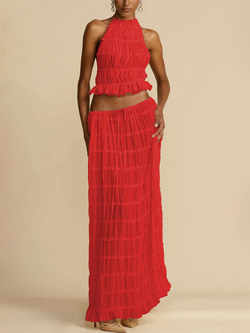 Boho two-piece set
Resort wear outfit
Elegant summer set
Flowy beach outfit
Vacation-ready fashion
Chic crop top and pants set