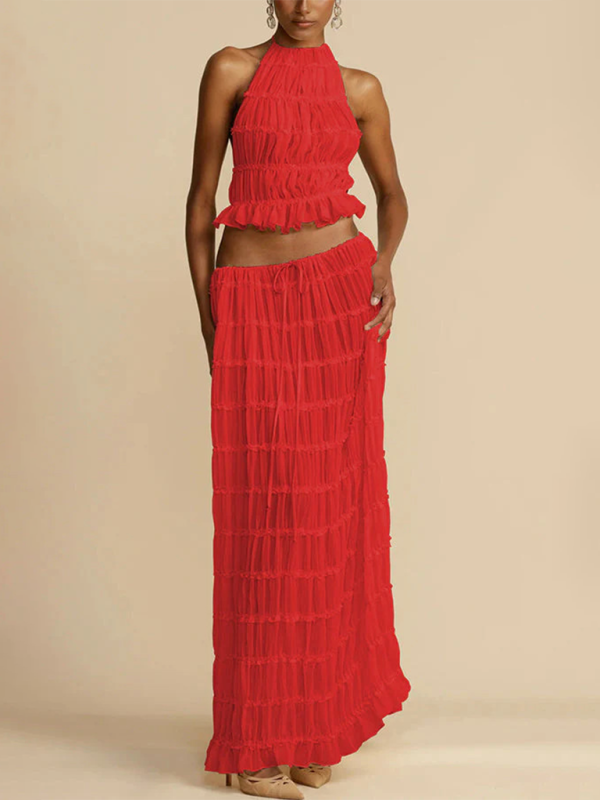 Boho two-piece set
Resort wear outfit
Elegant summer set
Flowy beach outfit
Vacation-ready fashion
Chic crop top and pants set