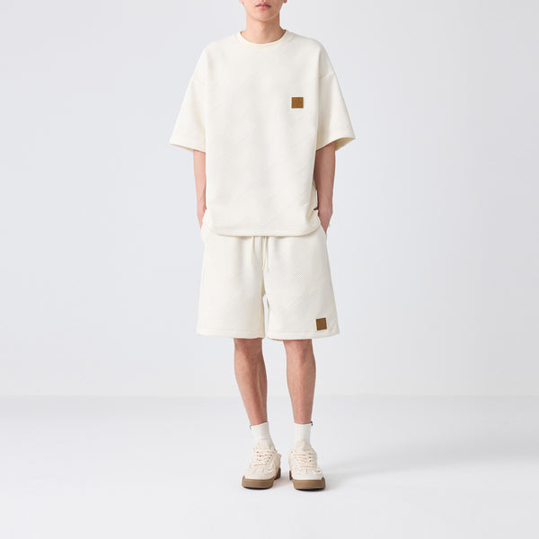 luxury lounge set
premium textured outfit
embossed t-shirt and shorts
oversized tee and shorts set
streetwear fashion
Casual co-ord set for men
Casual men’s co-ord set
Knitted cord set
cozy summer outfit
minimalist casual wear
soft-touch lounge set