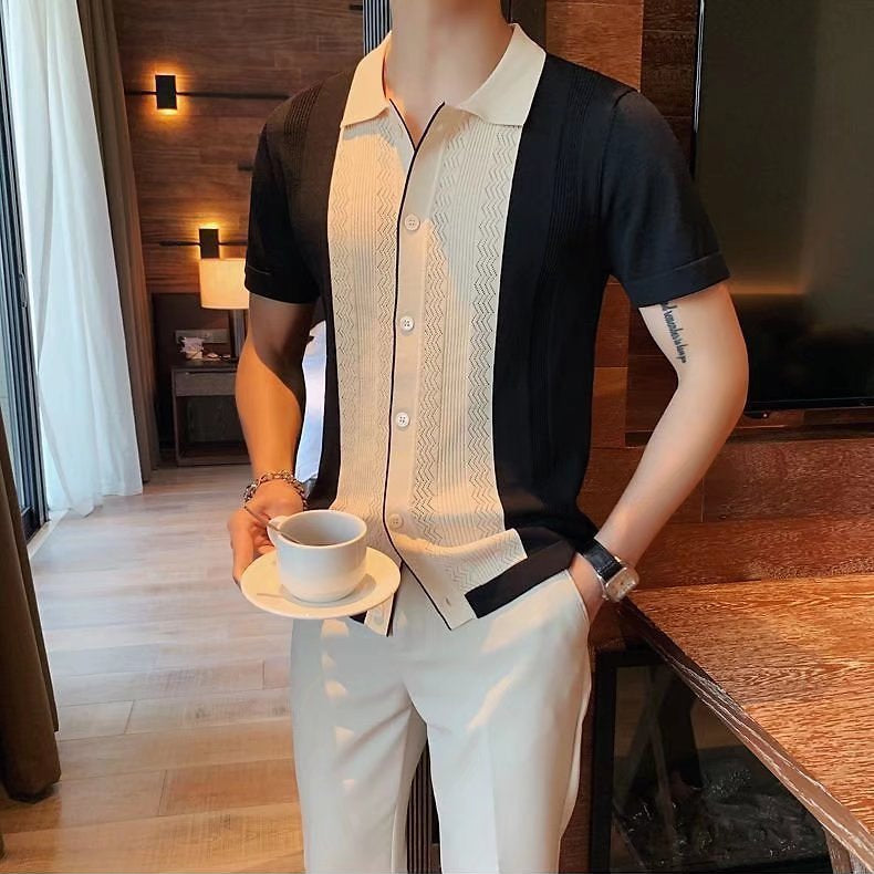 Cuban Collar Shirt

Men's Short Sleeve Shirt

Vintage Button-Up Shirt

Men's Knitted Polo

Summer Party Shirt

Casual Retro Shirt

Lightweight Vacation Shirt

Resort Wear for Men

Smart Casual Men's Shirt

Breathable Summer Shirt