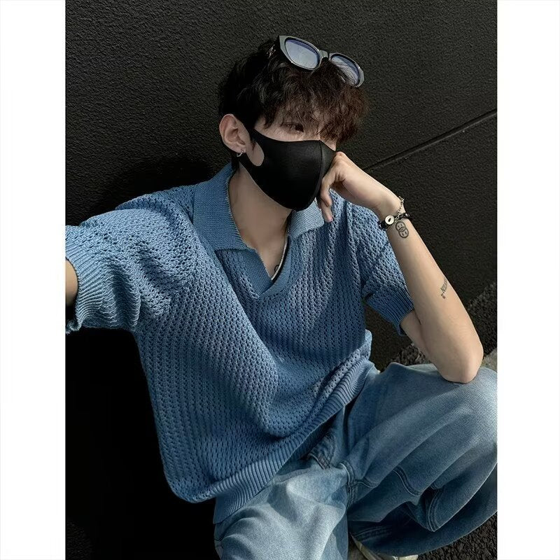 Light Blue Polo Knit Shirt

Men’s Half Sleeve Knitted Polo

Breathable Mesh Knitwear

Casual Loose Fit Sweater

Korean Fashion Polo Shirt

Open Knit Summer Top

Retro Textured Polo

Men’s Stylish Lightweight Knit

Relaxed Fit Polo Sweater

See-through Fashion Knit