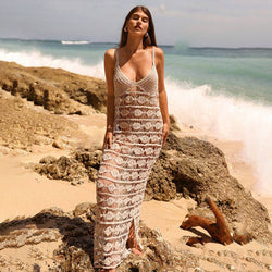 Boho beach cover-up
Crochet swim cover-up dress
Sheer maxi beach dress
Sexy resort wear
Lightweight summer cover-up
Trendy swimwear cover
Beach vacation outfit