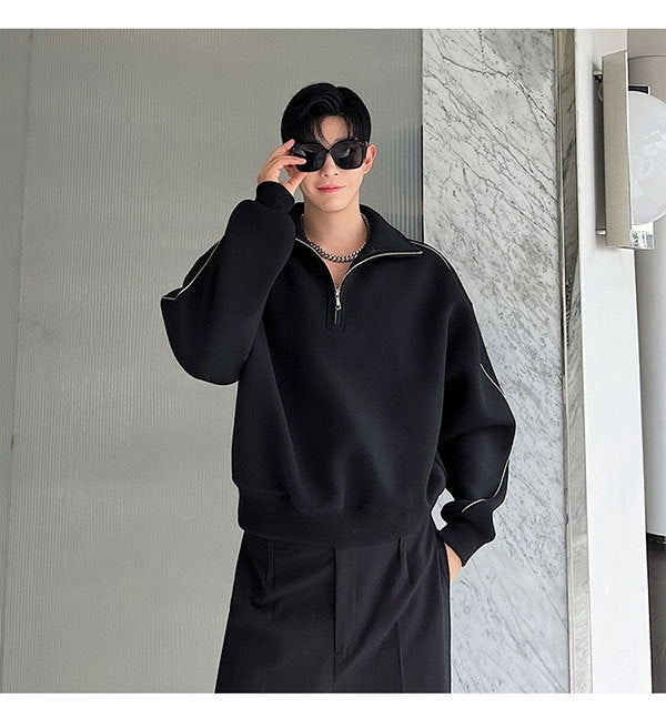 Men’s air layer sweater,
Contrast color stitching sweater,
Mosaic stand collar sweater,
Stylish men’s stand collar sweater,
Men’s lightweight sweater,
Unique color contrast sweater,
Men’s trendy mosaic sweater, Casual men’s sweater, Versatile men's knitwear,
Fashion-forward stand collar sweater,
Men’s color-blocking sweater,
Stand collar design sweater,