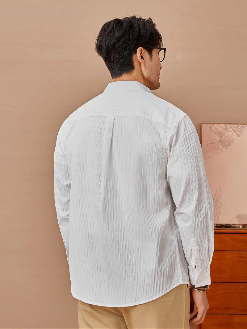 Men’s button-up shirt
Textured long-sleeve shirt
Casual smart shirt for men
Men’s fashion shirt 2024
Stylish men’s outfit