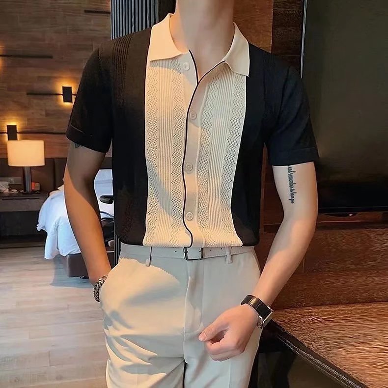 Cuban Collar Shirt

Men's Short Sleeve Shirt

Vintage Button-Up Shirt

Men's Knitted Polo

Summer Party Shirt

Casual Retro Shirt

Lightweight Vacation Shirt

Resort Wear for Men

Smart Casual Men's Shirt

Breathable Summer Shirt