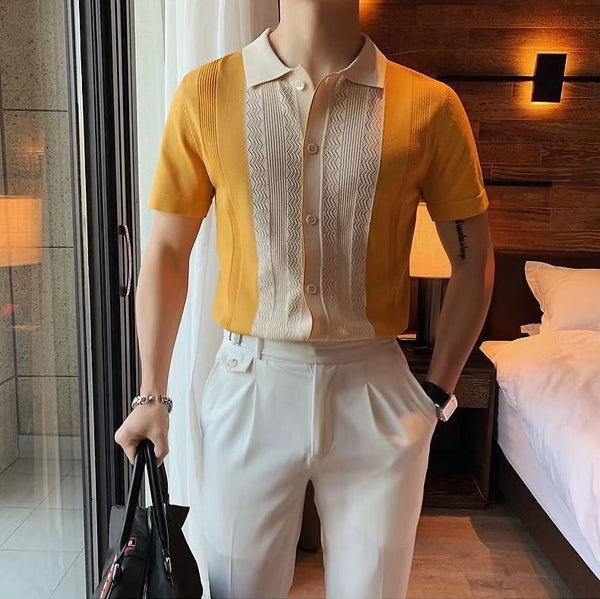 Cuban Collar Shirt

Men's Short Sleeve Shirt

Vintage Button-Up Shirt

Men's Knitted Polo

Summer Party Shirt

Casual Retro Shirt

Lightweight Vacation Shirt

Resort Wear for Men

Smart Casual Men's Shirt

Breathable Summer Shirt