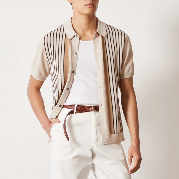 Vertical Stripe Knit Shirt

Men’s Summer Fashion

Casual Button-Down Shirt

Lightweight Collared Shirt

Retro Summer Shirt

Smart Casual Knit Shirt

Korean Men’s Style

Ribbed Shirt for Men

Soft Knit Top

Vacation Shirt Men
