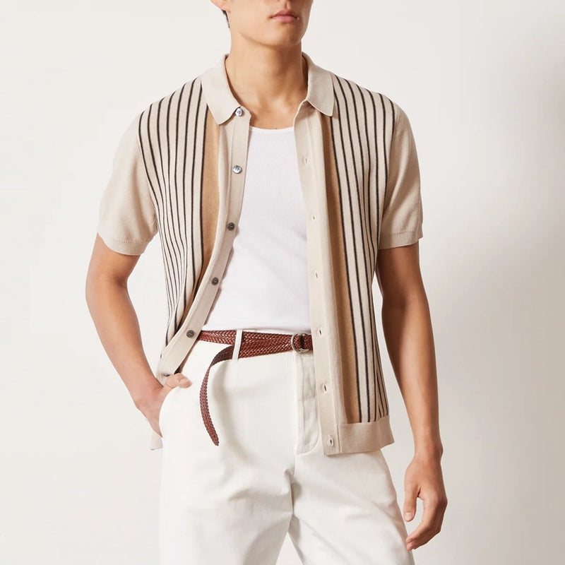 Vertical Stripe Knit Shirt

Men’s Summer Fashion

Casual Button-Down Shirt

Lightweight Collared Shirt

Retro Summer Shirt

Smart Casual Knit Shirt

Korean Men’s Style

Ribbed Shirt for Men

Soft Knit Top

Vacation Shirt Men
