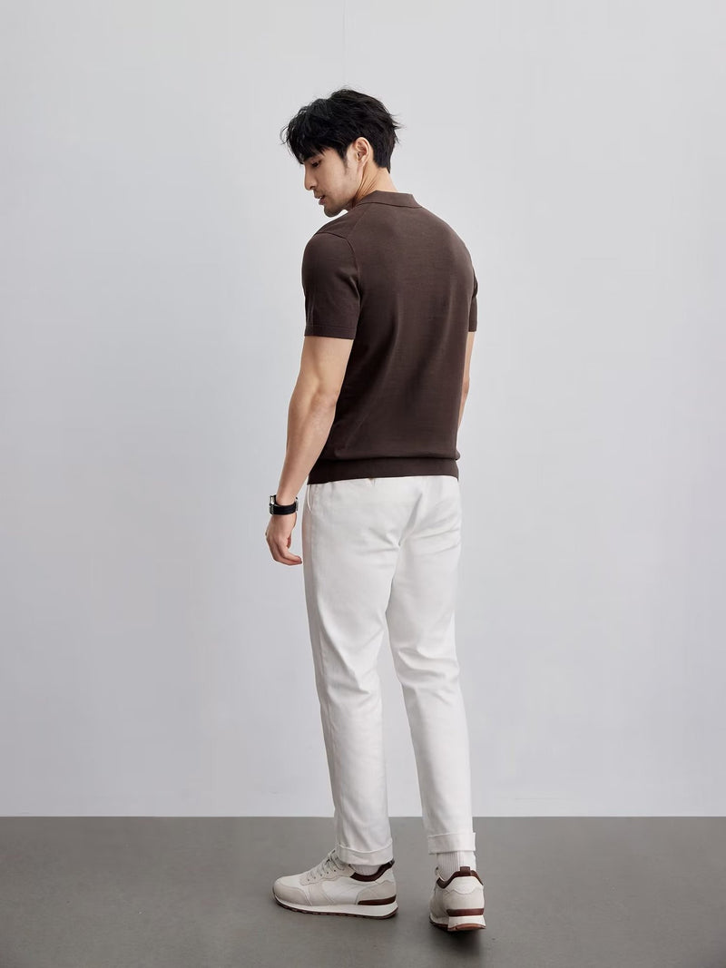 Men's knit polo shirt
Classic short-sleeve polo
Soft knit polo for men
Business casual polo
Elegant men's polo shirt
Smart casual knitwear