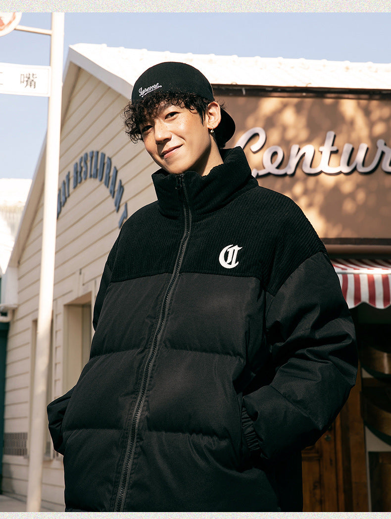 Corduroy Puffer.
Embroidered Jacket,
Winter Outerwear,
Cotton-Padded Jacket,
Fashion Outerwear, Winter Jacket
Puffer Jacket,
Warm Jacket,
Insulated Jacket,
Lightweight Jacket,