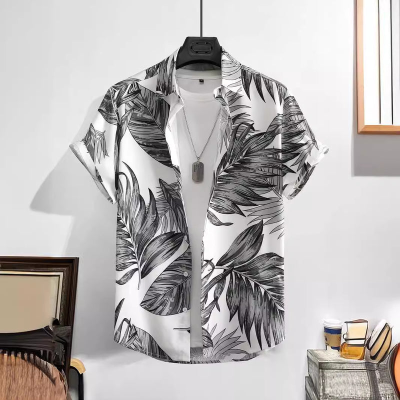 Men’s Hawaiian shirt
Tropical print shirt for men
Summer button-up shirt
Vacation outfits for men
Beachwear fashion