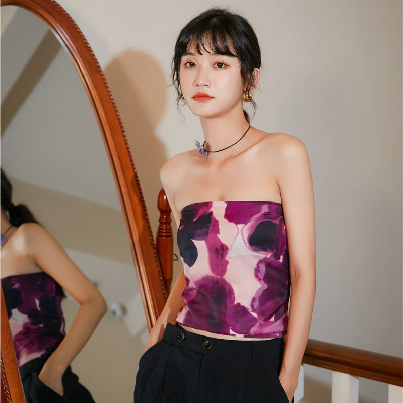 Floral strapless top
Printed tube top for women
Chic bustier top
Summer strapless blouse
Elegant evening wear top
Trendy corset top
