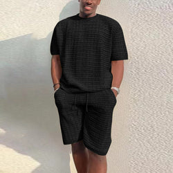 Men’s knit two-piece set
Summer casual outfit for men
Short-sleeve sweater set
Matching men’s knitwear
Men’s breathable summer set
Lightweight knitted shorts and t-shirt for men
Cozy short-sleeve knit lounge set
Trendy summer streetwear for men