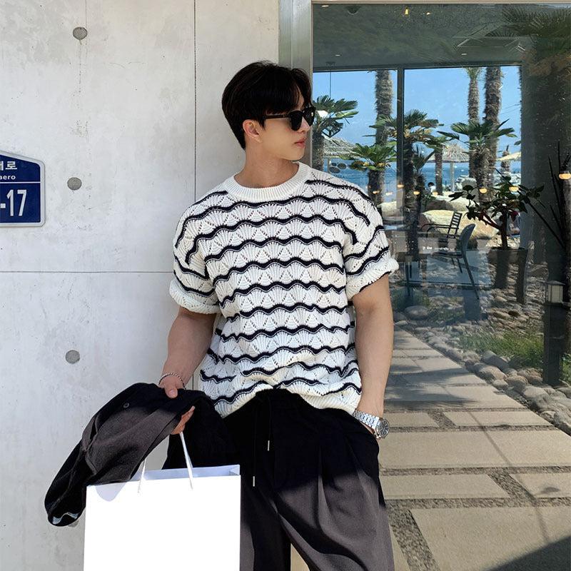 Men’s knitted short-sleeve t-shirt
Trendy summer t-shirt for men
Stylish breathable t-shirt for men
Men’s streetwear knit t-shirt
Korean fashion summer t-shirt