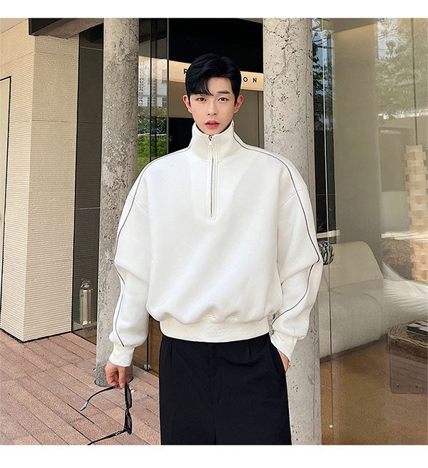 Men’s air layer sweater,
Contrast color stitching sweater,
Mosaic stand collar sweater,
Stylish men’s stand collar sweater,
Men’s lightweight sweater,
Unique color contrast sweater,
Men’s trendy mosaic sweater, Casual men’s sweater, Versatile men's knitwear,
Fashion-forward stand collar sweater,
Men’s color-blocking sweater,
Stand collar design sweater,