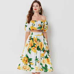 Women’s floral co-ord set
Summer two-piece outfit
Off-shoulder crop top set
Vacation outfit for women
Elegant summer dress set
Yellow floral skirt set
Stylish resort wear