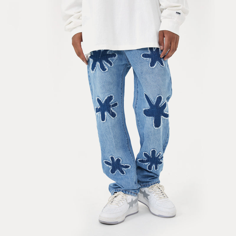 Men's denim jeans,
Light blue jeans.
Baggy denim,
Streetwear jeans,
Relaxed fit trousers,
Oversized jeans,
Vintage wash denim,
Star patch jeans,
Applique patchwork denim,
Artistic patch jeans,
Men's casual trousers,
Urban style jeans,
Graphic detail denim,
Men's light wash jeans,
Baggy fit streetwear,
Star applique trousers,
Trendy men's denim,
Relaxed fit patch pants,
Urban-inspired jeans,
Men's oversized trousers,
Fashionable men's jeans,
Bold streetwear style,
High-quality baggy denim,