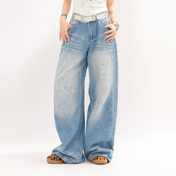 Women’s loose wide leg jeans,
Black dot splatter details,
Trendy relaxed fit jeans,
Comfortable wide leg denim,
Street style jeans for women,
Unique artistic design,
Casual everyday wear,
High-quality denim trousers,
Fashion-forward wide leg jeans,
Playful black splatter design,
Edgy women’s jeans,
Stylish relaxed fit jeans,
Women’s streetwear fashion,
Durable loose fit jeans,
Modern chic denim,
Comfortable stylish jeans,
Creative flair trousers,
Casual chic wide leg pants,
