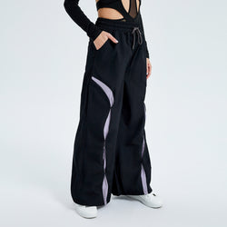Pantalon parachute large tendance – Pantalon de jogging streetwear pour femme