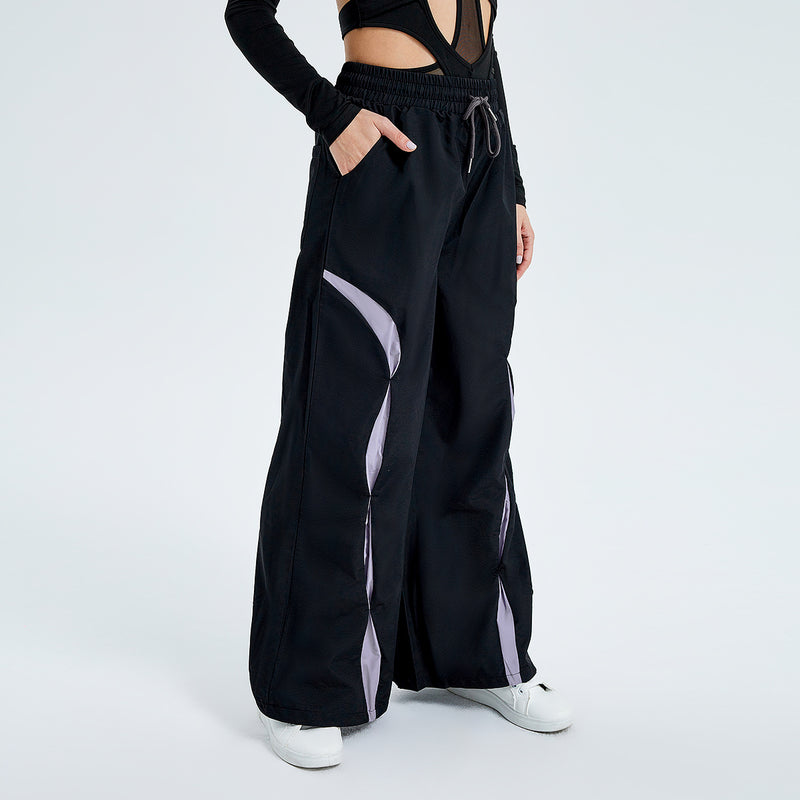 Pantalon parachute large tendance – Pantalon de jogging streetwear pour femme