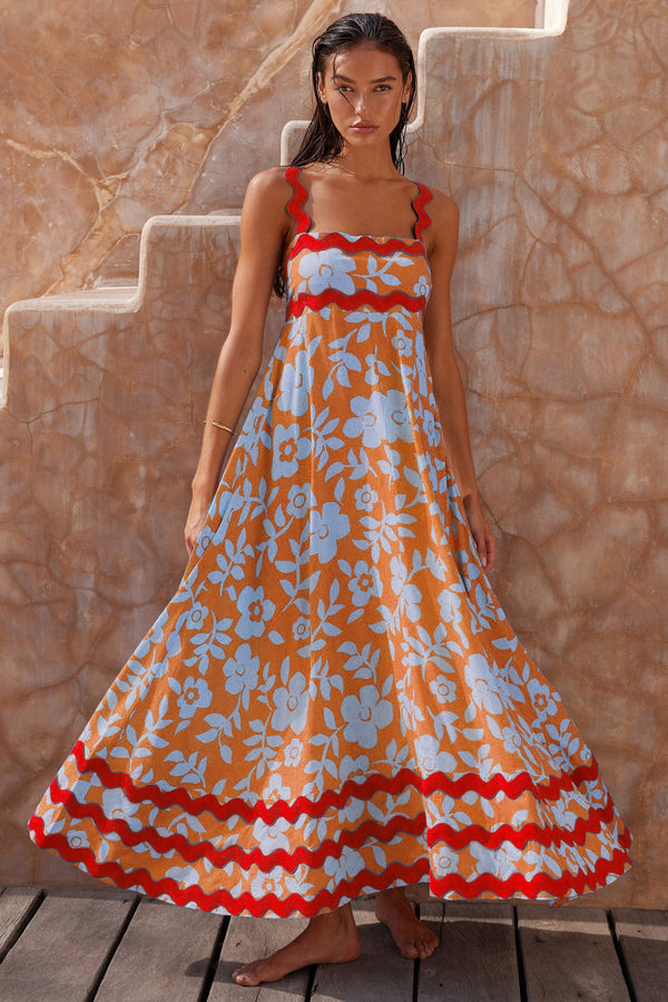 floral maxi sundress
printed maxi sundress
summer sundress
beach sundress
vacation dress
long sundress
sleeveless sundress
bohemian sundress
floral print rickrack maxi sundress
sleeveless floral vacation dress
summer floral sundress
rickrack trim floral sundress