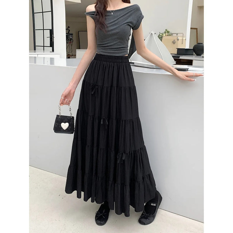 black tiered skirt

maxi skirt for women

summer skirt 2025

flowy white skirt

elegant casual skirt

