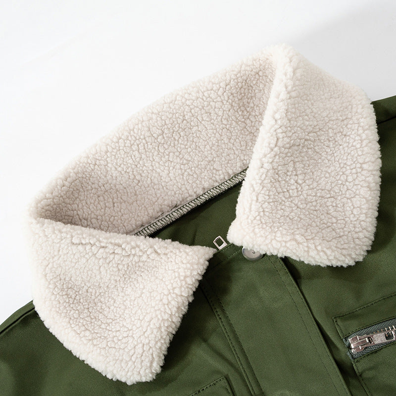 Chaqueta bomber corta para mujer: elegante abrigo de aviador con cuello de piel