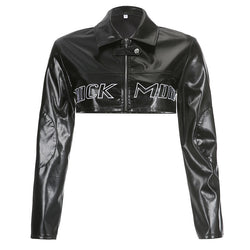 cropped jackets
faux leather jackets
edgy outerwear
statement jackets
bold jackets
fashion jackets
trendy jackets
clubwear jackets
party jackets
daring outerwear